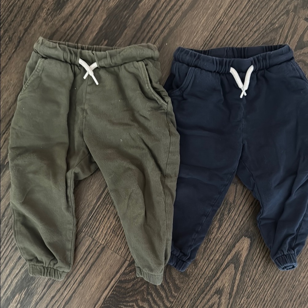 Old Navy Green and Blue Joggers with Elastic Waistbands